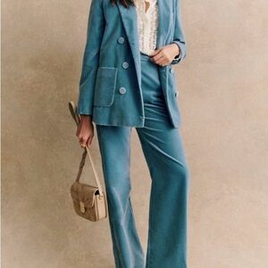 Sezane Blue Wide Leg Pants
